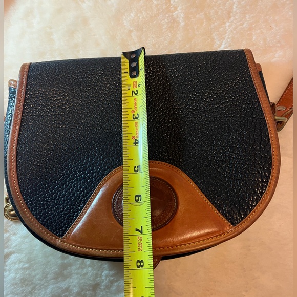 Vintage Dooney & Bourke All Leather saddle Bag Dark Blue Color Made In USA - Picture 16 of 16